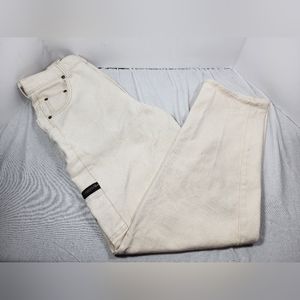 VINTAGE BOSS WIDE LEG JEANS 28 X 32 SPELL OUT STREET WEAR WHITE RAP OG POCKETS